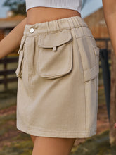 Load image into Gallery viewer, Pocketed Elastic Waist Denim Skirt