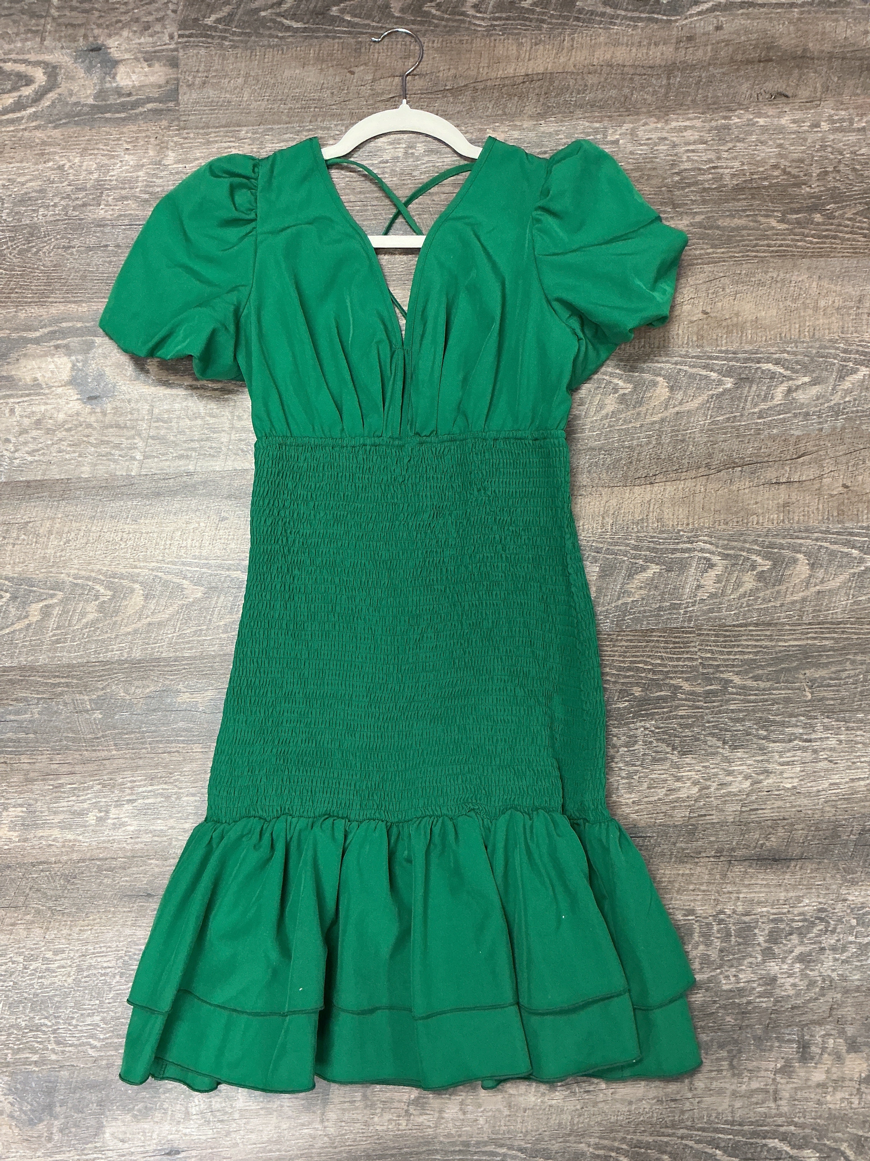Backless V-Neck Short Sleeve Dress
