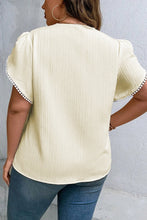 Load image into Gallery viewer, Plus Size V-Neck Petal Sleeve Blouse