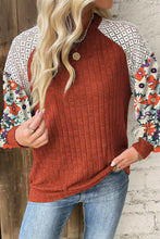 Load image into Gallery viewer, Printed Round Neck Long Sleeve Top
