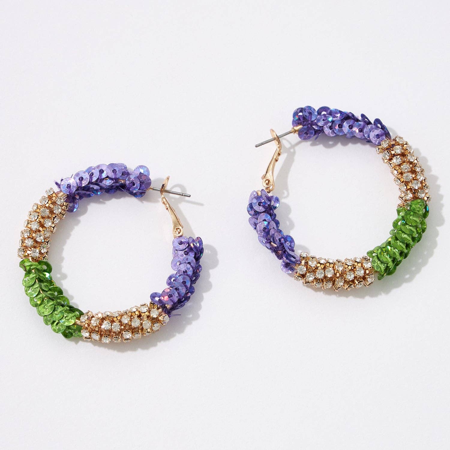 Mardi Gras Sparkly Earrings: MLT