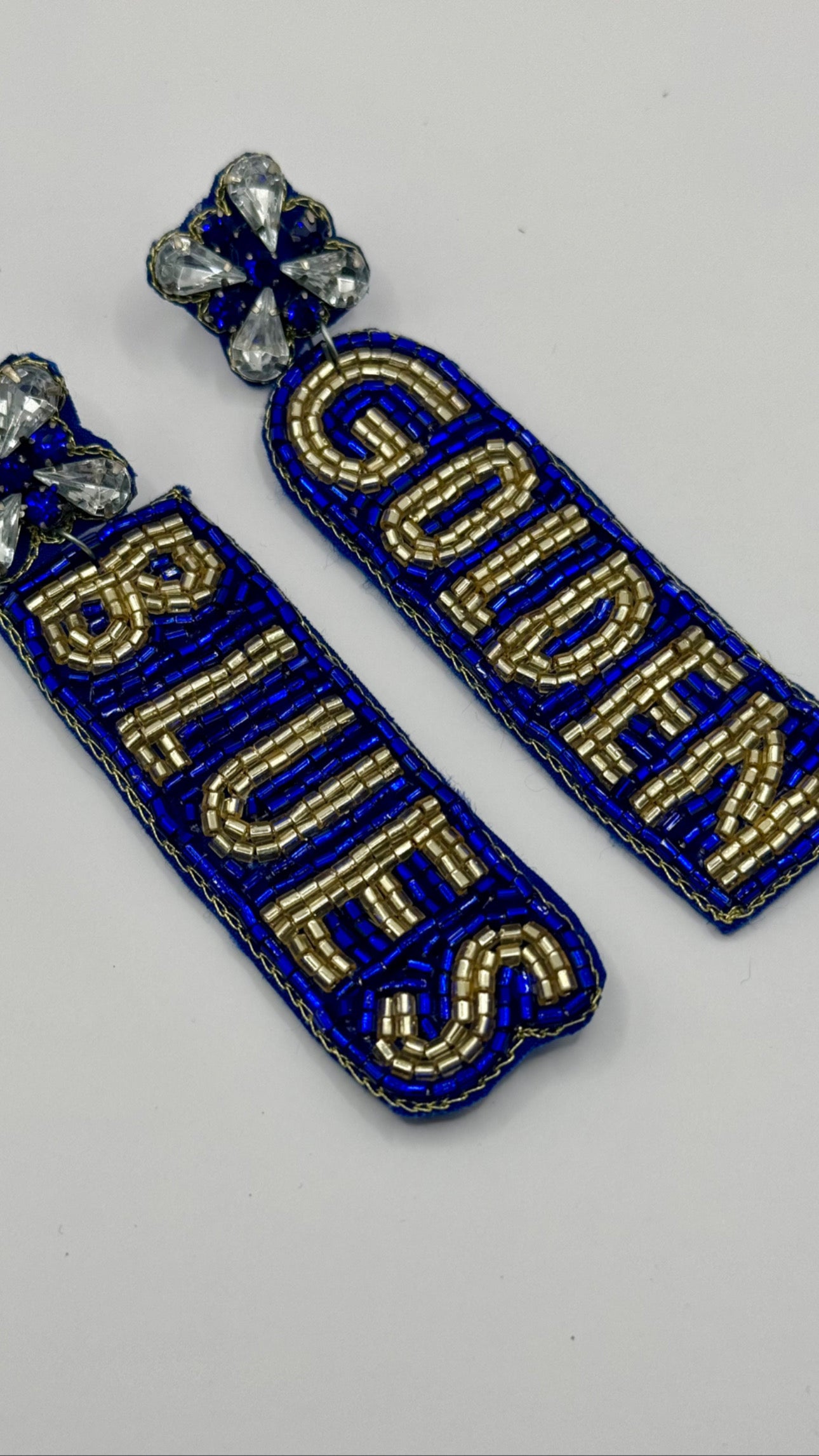 Golden Blue Blingy Earring
