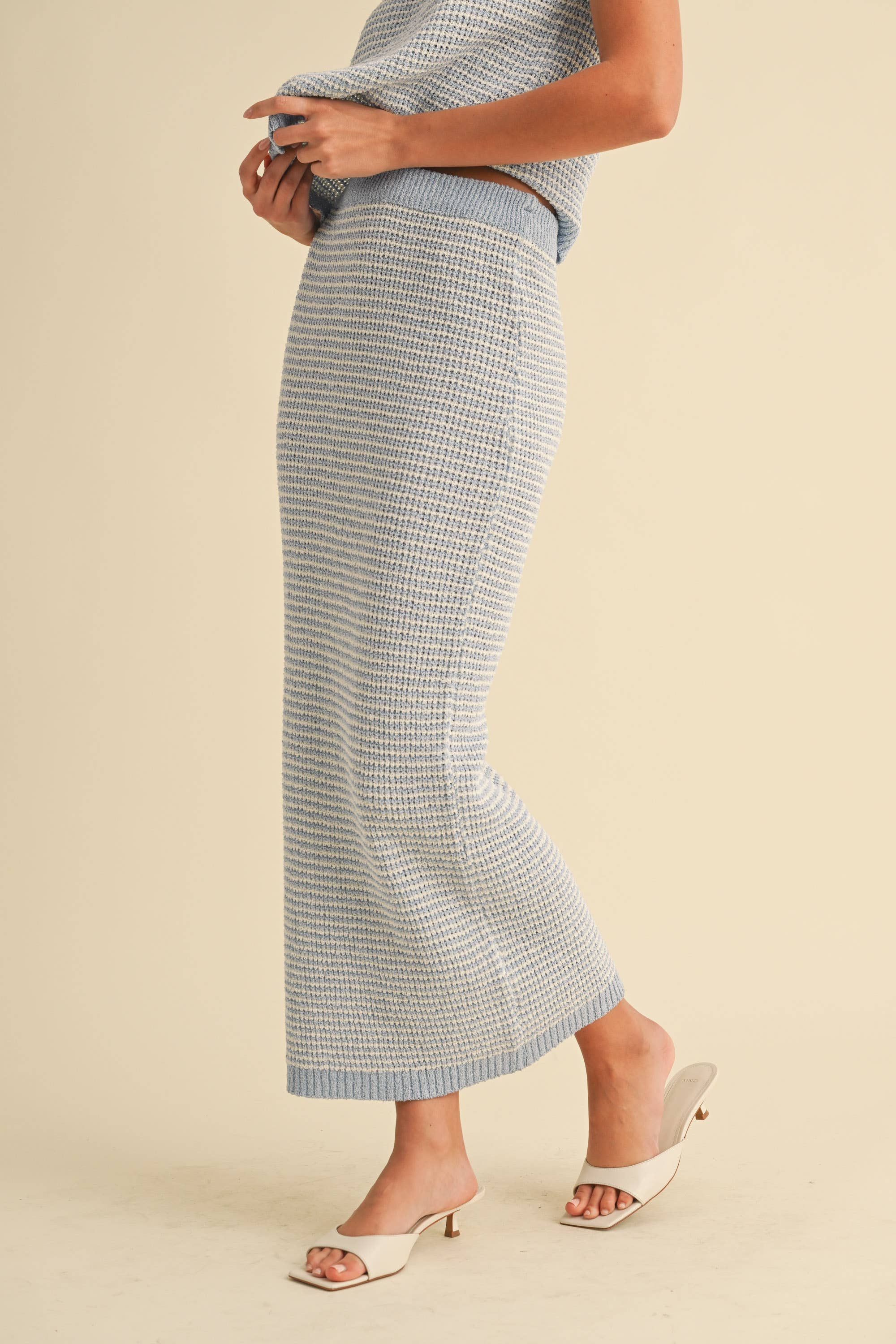 SWEATER SLEEVELESS TOP AND MAXI PENCIL SKIRT SET