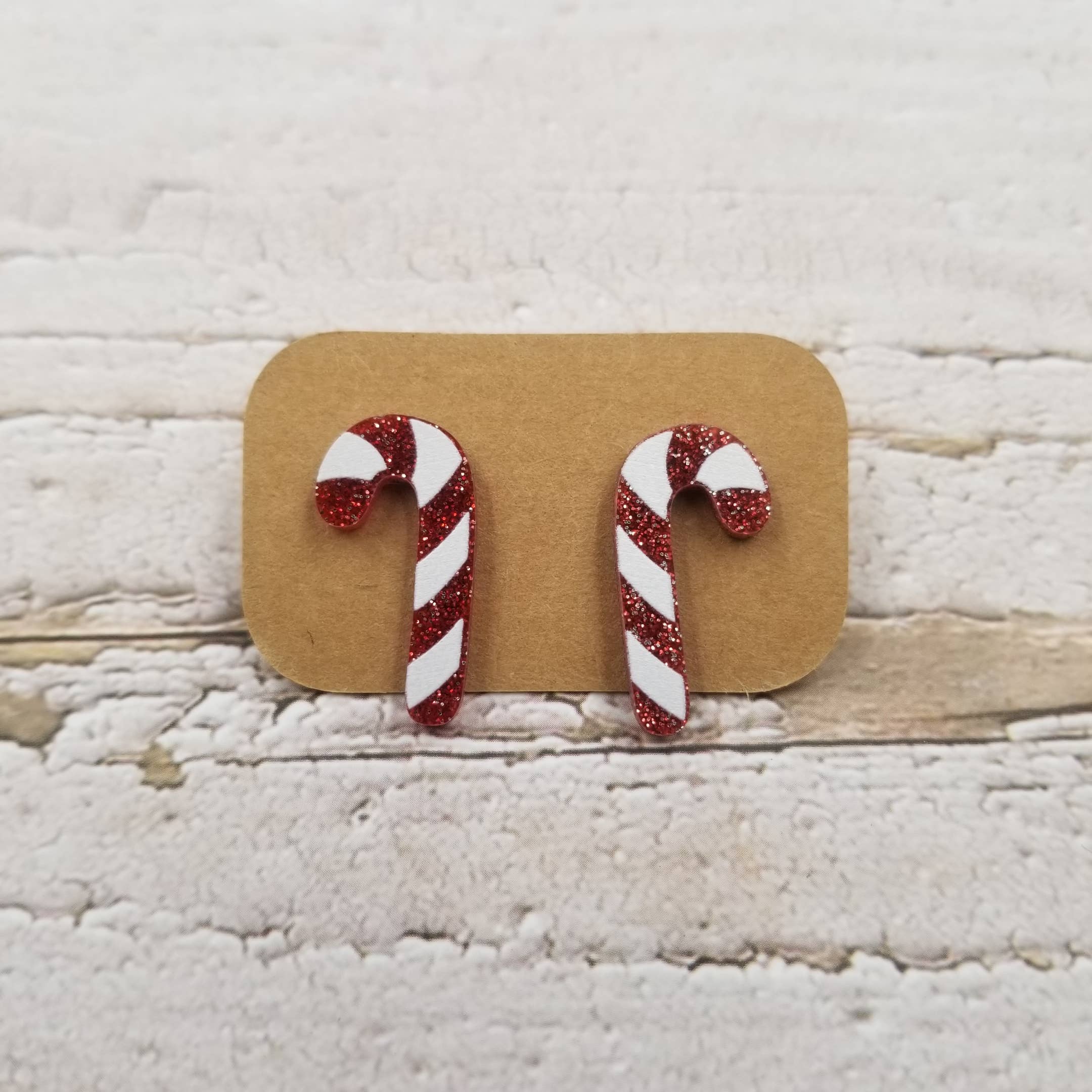 Candy Caine Stud Earrings Christmas