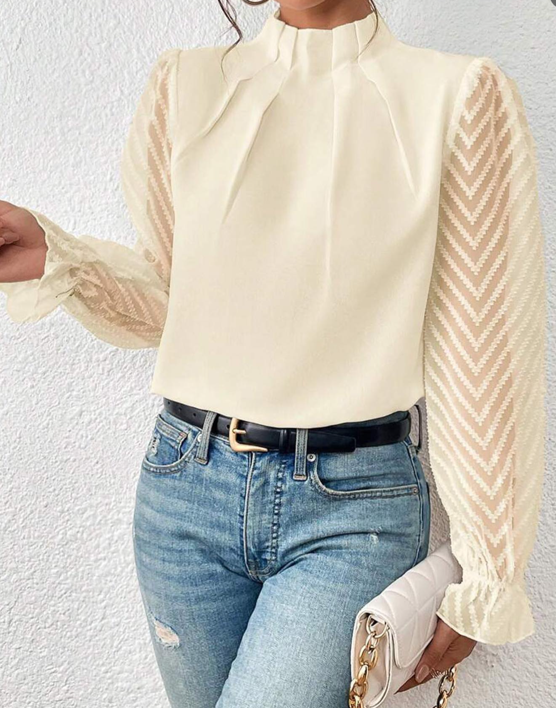 *Sale*Mock Neck Flounce Top