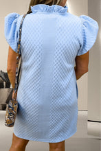 Load image into Gallery viewer, Ruffled V-Neck Cap Sleeve Mini Dress