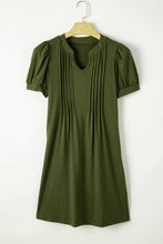 Load image into Gallery viewer, Pin-Tuck Notched Short Sleeve Dress