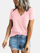 Load image into Gallery viewer, Pocketed V-Neck Short Sleeve T-Shirt