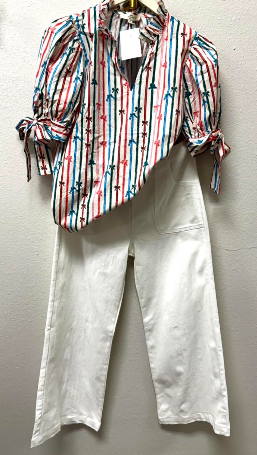 *Sale* Denim Wide Leg Jeans - White