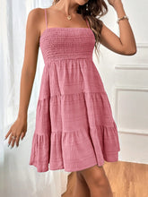 Load image into Gallery viewer, Smocked Tiered Sleeveless Mini Dress
