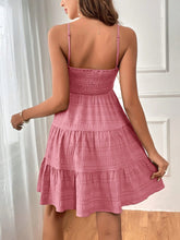 Load image into Gallery viewer, Smocked Tiered Sleeveless Mini Dress