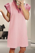 Load image into Gallery viewer, Ruffled V-Neck Cap Sleeve Mini Dress