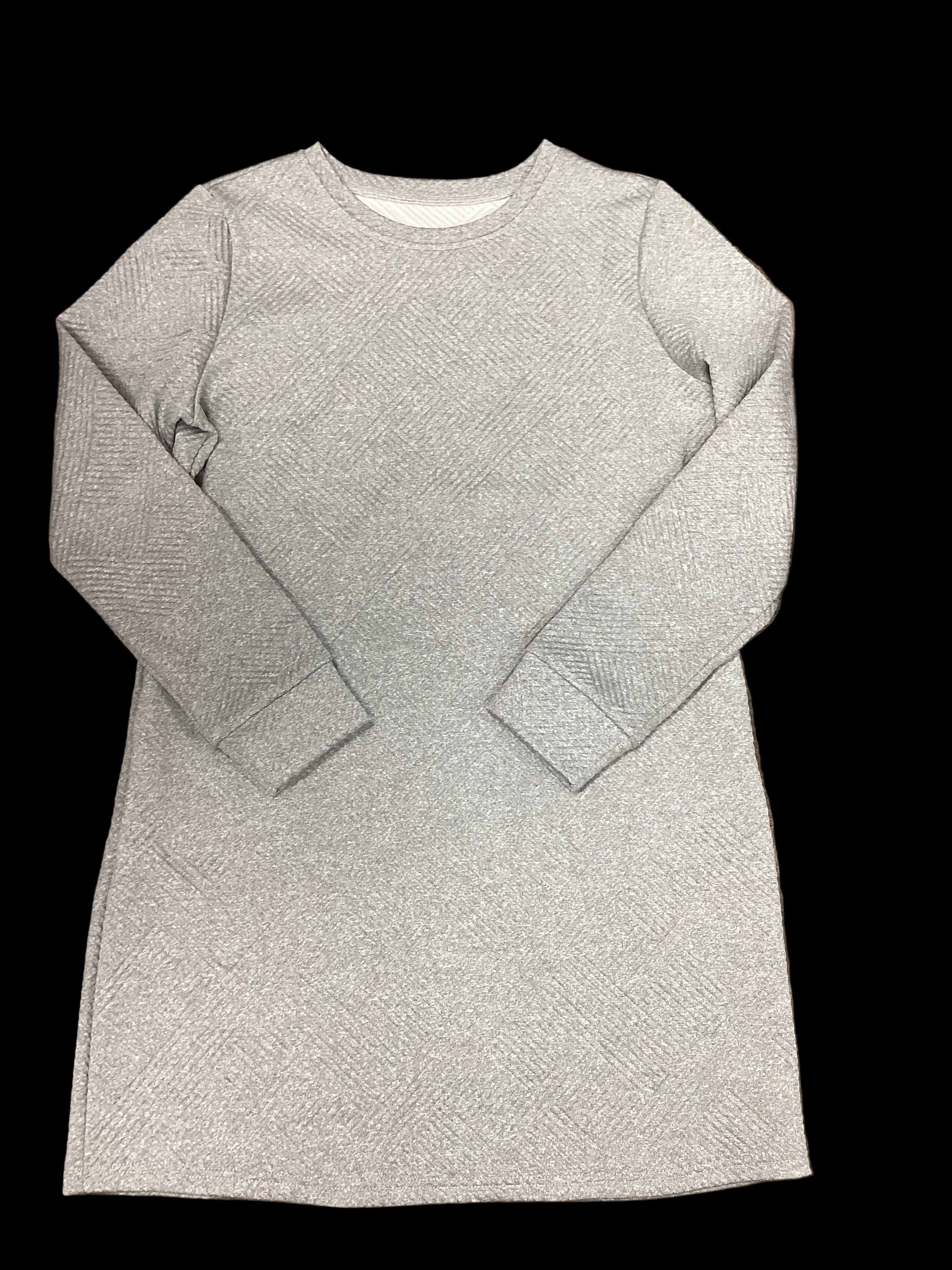 *SALE*
Textured Round Neck Long Sleeve Sweater Dress with pockets