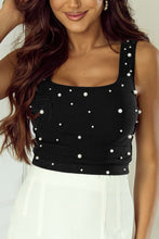 Load image into Gallery viewer, Pearl Detail Square Neck Tank