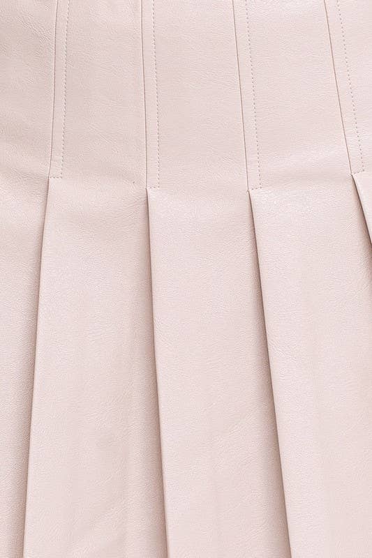 Faux Leather Tennis Skirt: XS