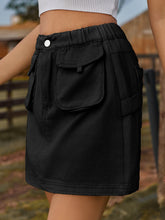 Load image into Gallery viewer, Pocketed Elastic Waist Denim Skirt