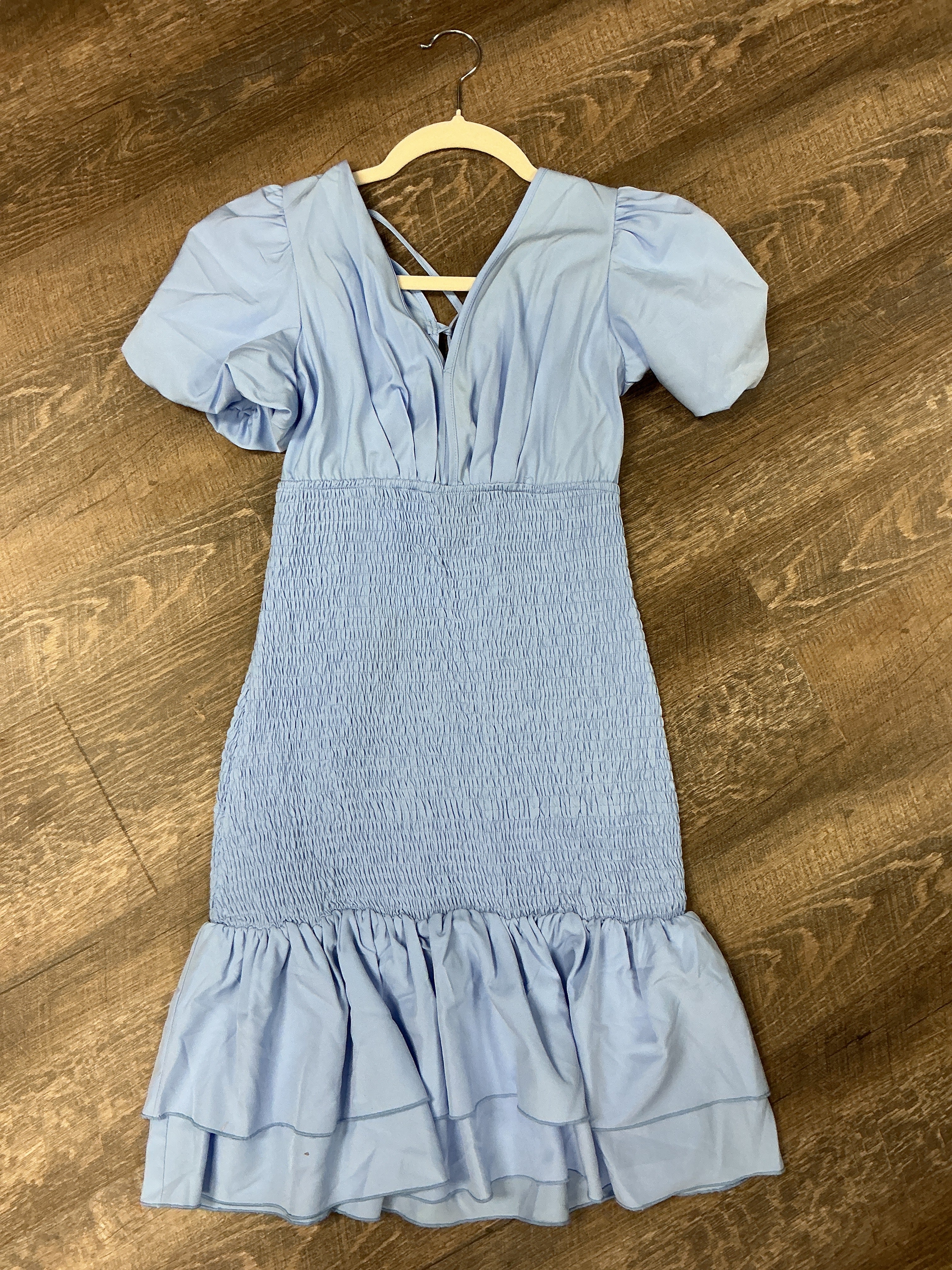 Backless V-Neck Short Sleeve Dress