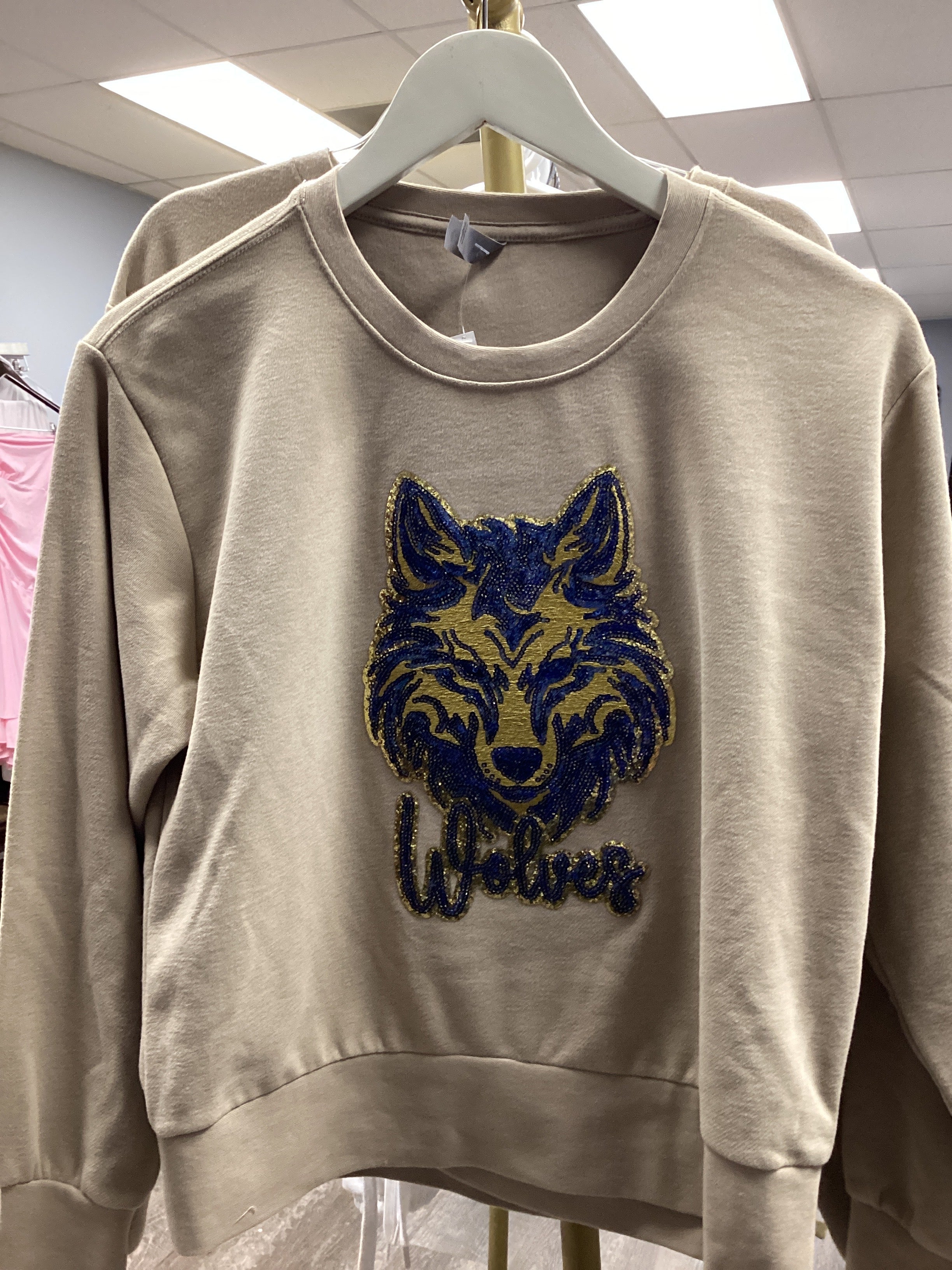 Wolf Sweatshirt Tan (full length)