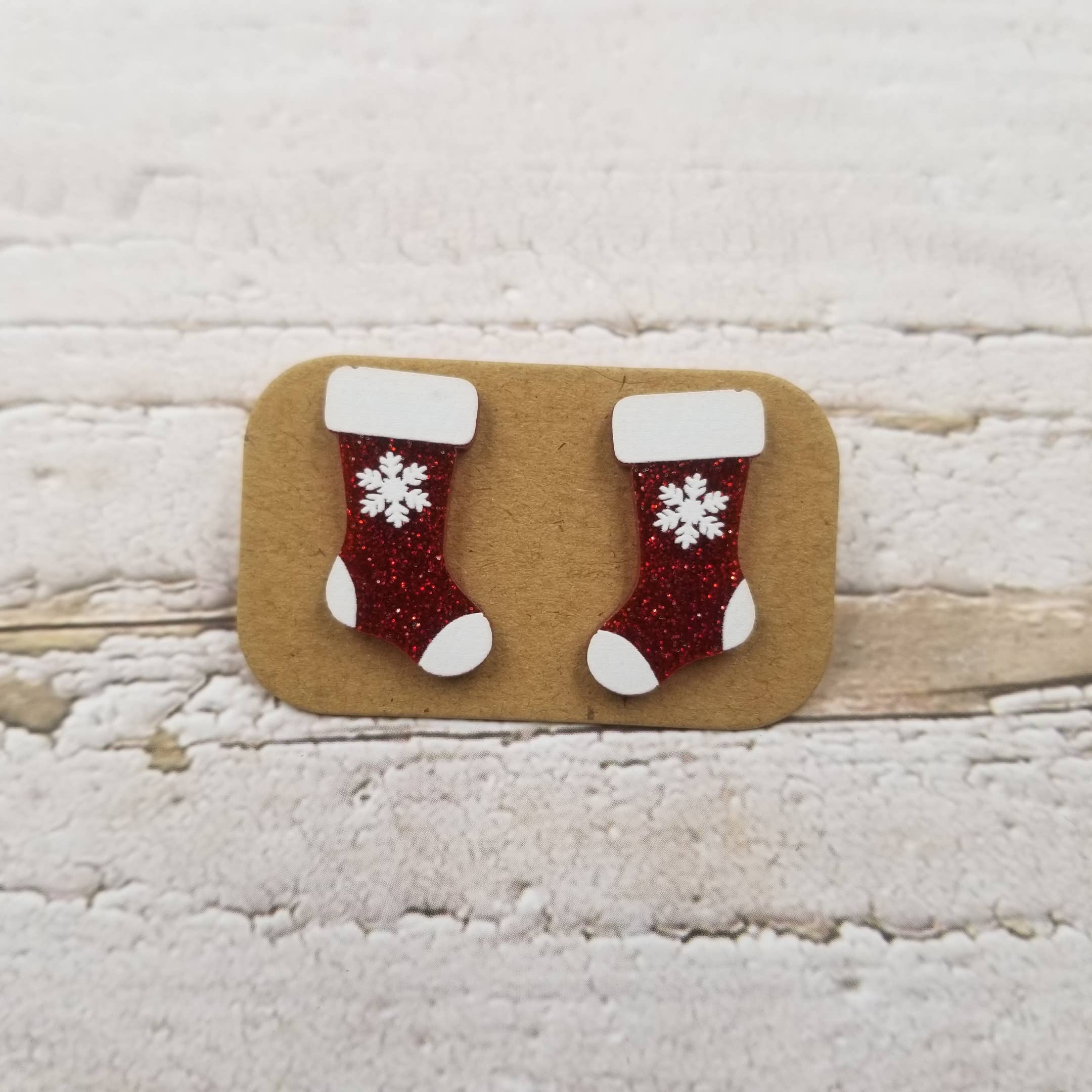 Stockings Stud Earrings Christmas