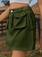 Load image into Gallery viewer, Pocketed Elastic Waist Denim Skirt