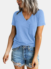 Load image into Gallery viewer, Pocketed V-Neck Short Sleeve T-Shirt
