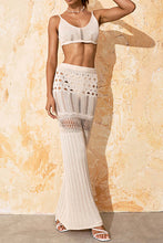 Load image into Gallery viewer, Openwork Scoop Neck Spaghetti Strap Swimsuit Cover-Up Set