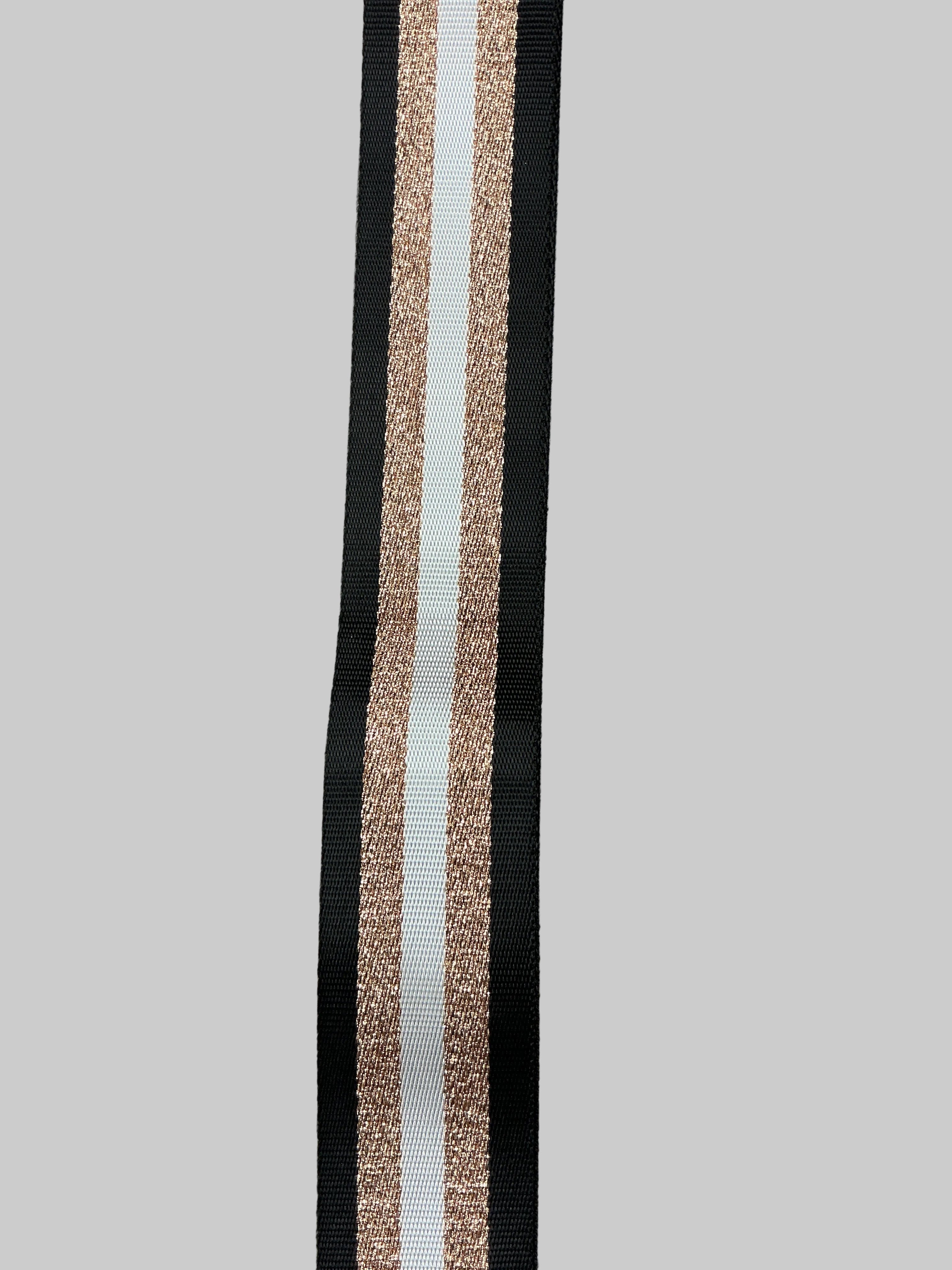 Black/White/Rose Gold Purse Strap - Game day