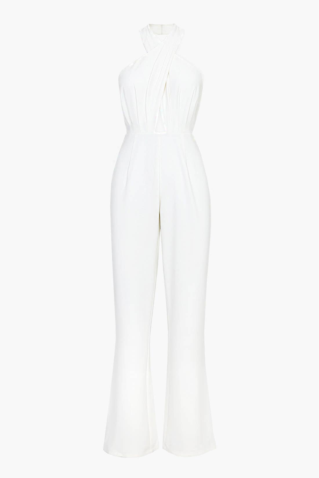 Katrina Halter Jumpsuit: White