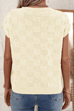 Load image into Gallery viewer, Pocketed Checkered Round Neck Knit Top