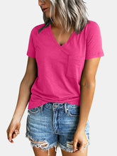 Load image into Gallery viewer, Pocketed V-Neck Short Sleeve T-Shirt