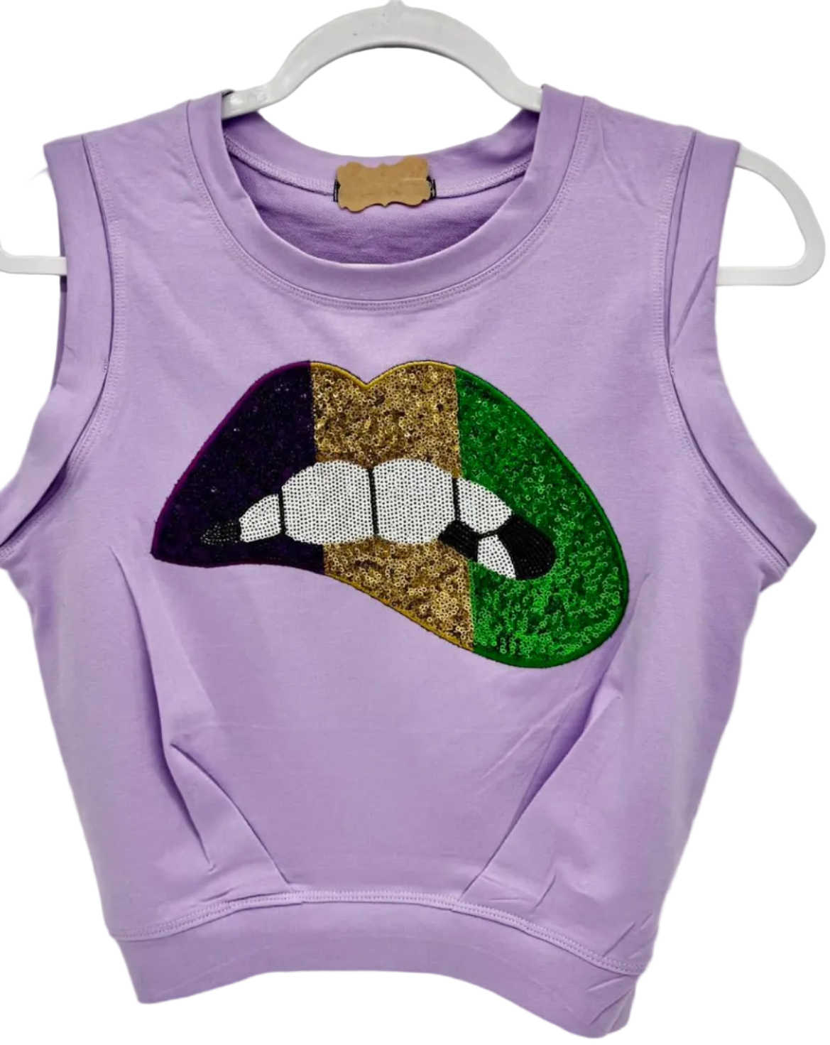 Mardi Gras Lips yoga cotton top