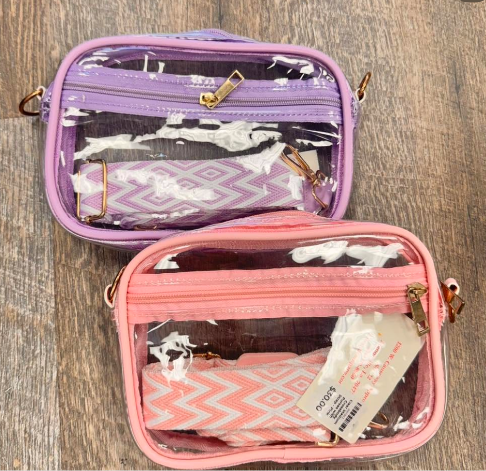 Clear Stadium Crossbody Purse with Strap - Game Day