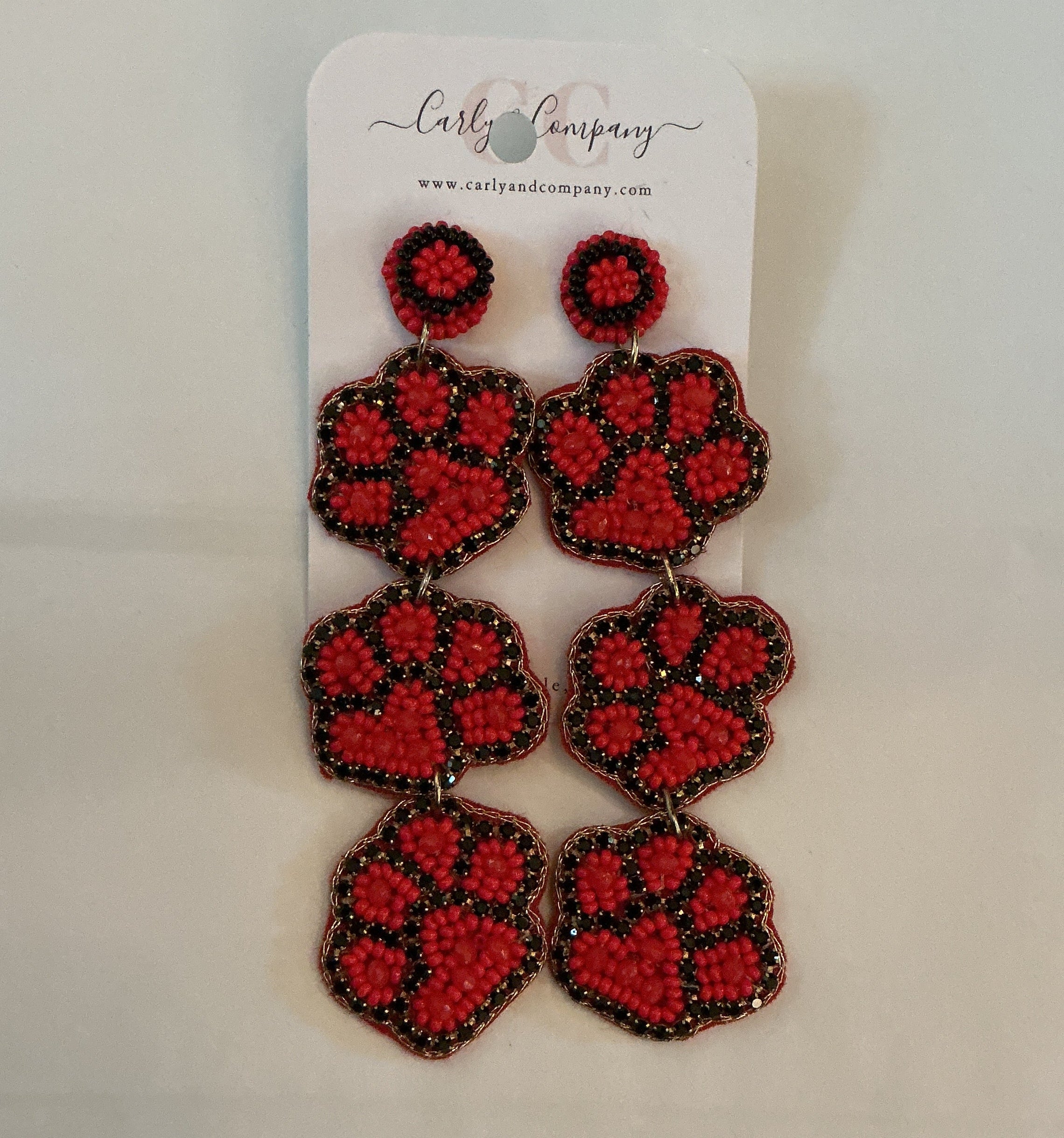 Bulldog Paw Print Earrings