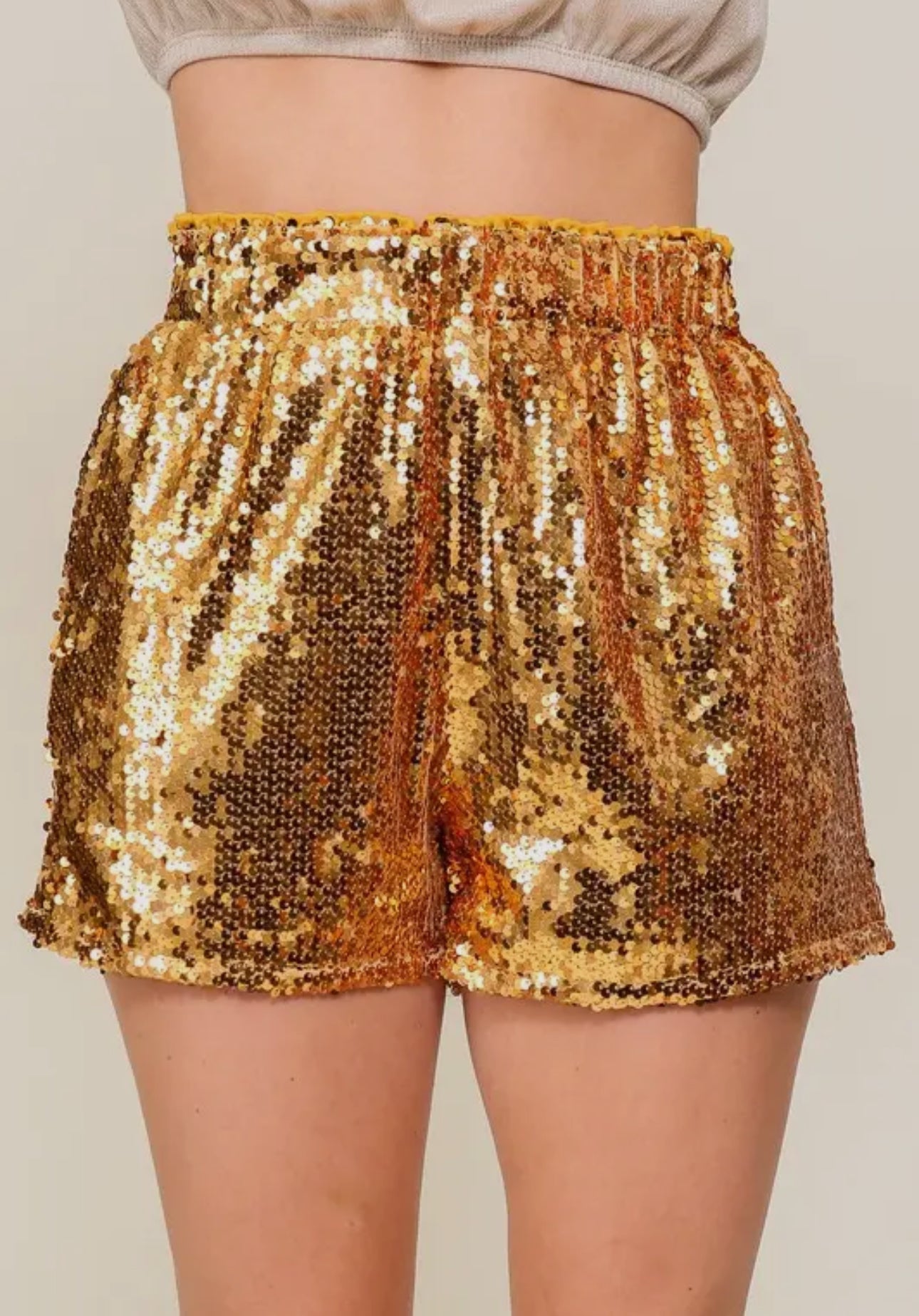 *SALE* High Waisted Lined Sequin Shorts