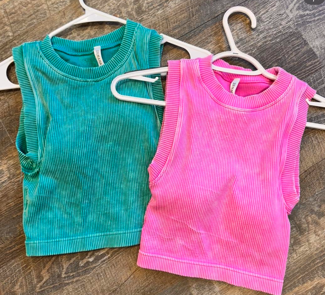 *SALE* Washes Ribbed Seamless Tank with Bra pads