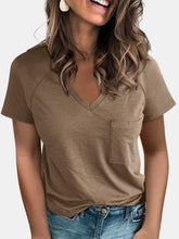 Load image into Gallery viewer, Pocketed V-Neck Short Sleeve T-Shirt