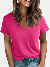 Load image into Gallery viewer, Pocketed V-Neck Short Sleeve T-Shirt