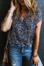 Load image into Gallery viewer, Printed Notched Short Sleeve Blouse