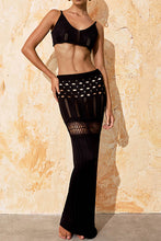 Load image into Gallery viewer, Openwork Scoop Neck Spaghetti Strap Swimsuit Cover-Up Set