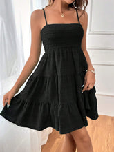 Load image into Gallery viewer, Smocked Tiered Sleeveless Mini Dress