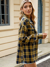 Load image into Gallery viewer, Plaid Collared Neck Long Sleeve Shirt