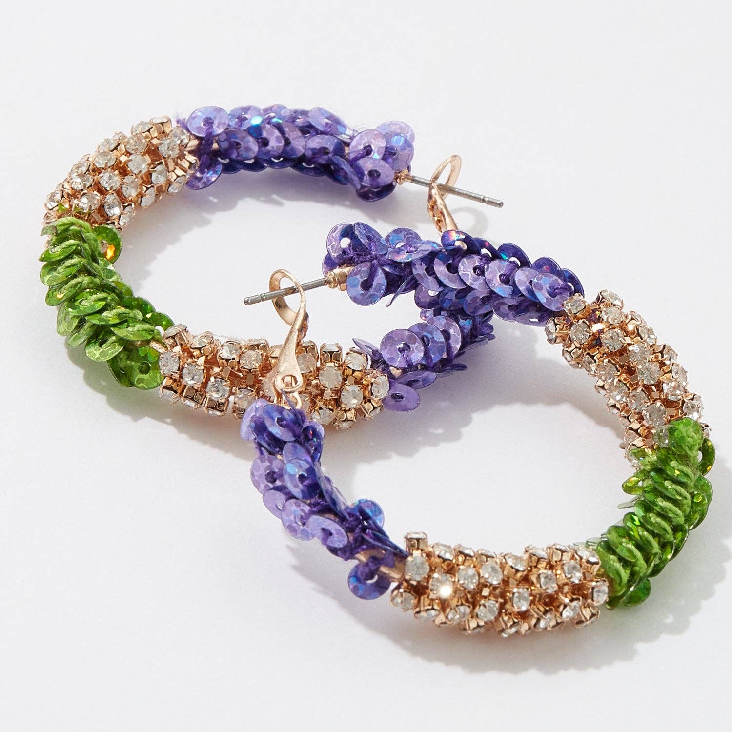 Mardi Gras Sparkly Earrings: MLT