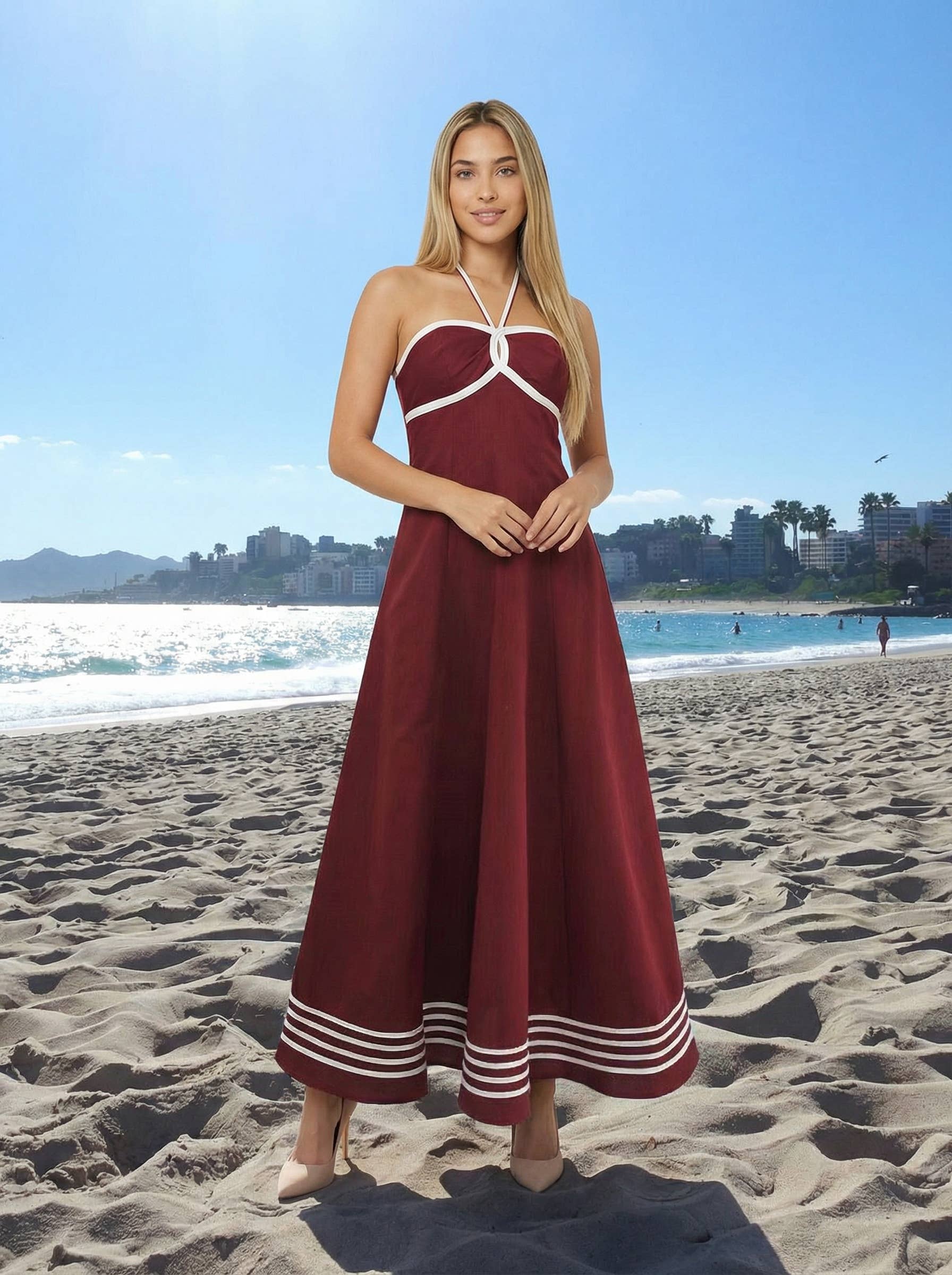 Rope-trim Maxi dress