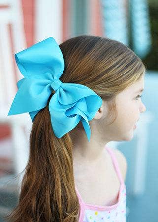 Texas Size Grosgrain Hair Bow: White