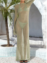 Load image into Gallery viewer, Openwork Backless Flare Sleeve Cover-Up Dress