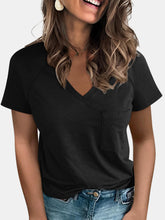 Load image into Gallery viewer, Pocketed V-Neck Short Sleeve T-Shirt