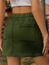 Load image into Gallery viewer, Pocketed Elastic Waist Denim Skirt
