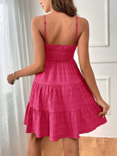 Load image into Gallery viewer, Smocked Tiered Sleeveless Mini Dress