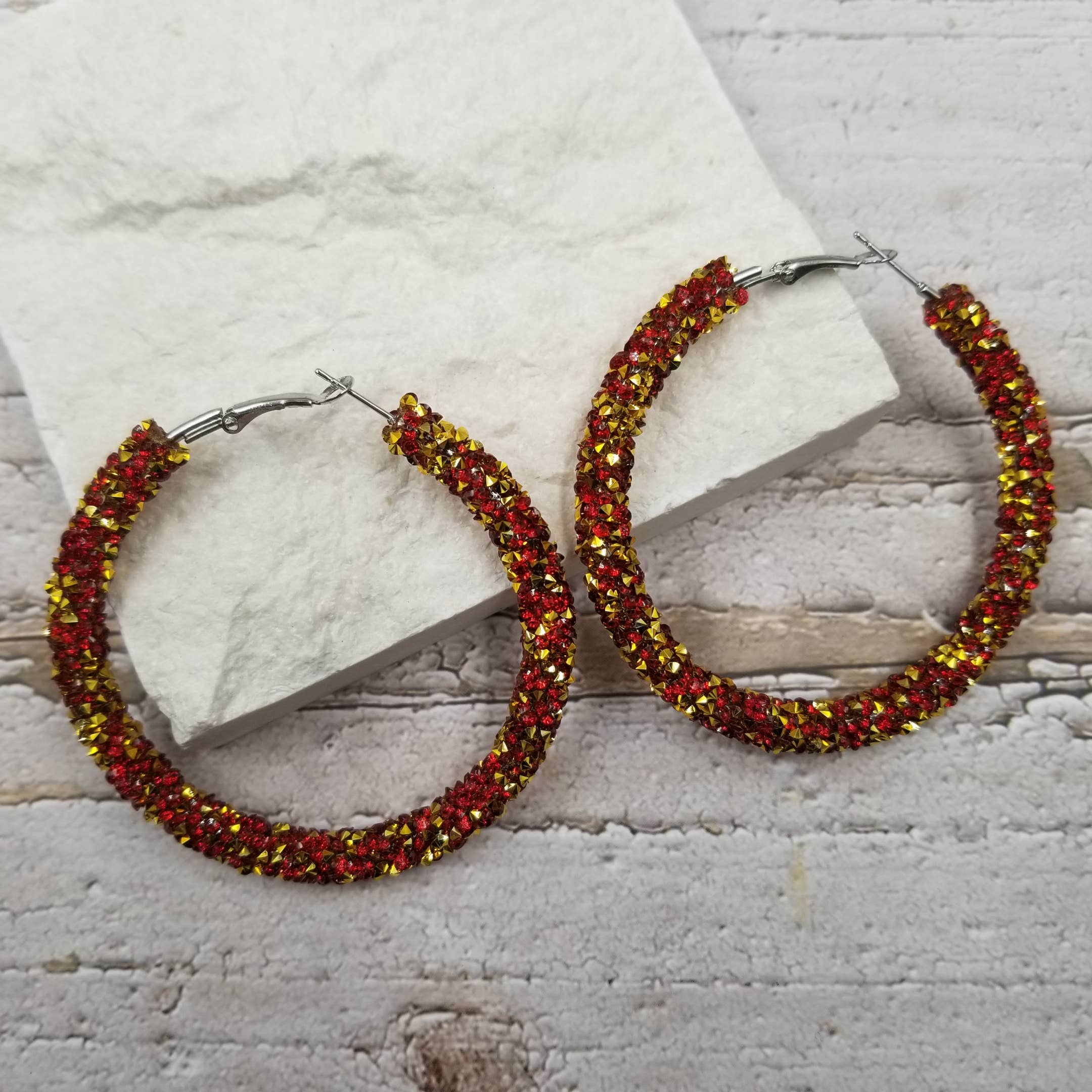 Glitter Diamond Hoop Earrings