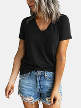 Load image into Gallery viewer, Pocketed V-Neck Short Sleeve T-Shirt